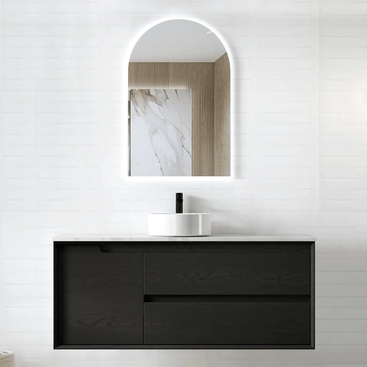 OTTI - Byron 1200mm Black Oak Wall Hung Vanity - Vanities - from our - Otti - supplier–available at Bathroom City Perth