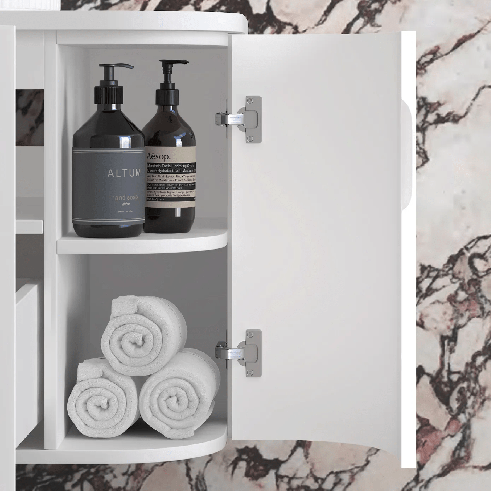 OTTI - Hampshire 1200mm Satin White Wall Hung Curve Vanity - Vanities - from our - Otti - supplier–available at Bathroom City Perth