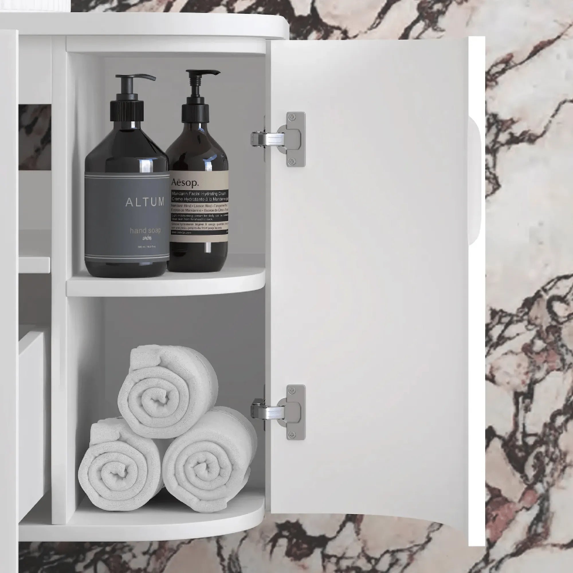 OTTI - Hampshire 1200mm Satin White Wall Hung Curve Vanity-Vanities-from our-Otti-supplier–available at Bathroom City Perth