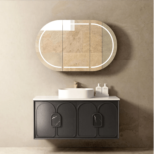 OTTI - Laguna 1200mm Black American Oak Wall Hung Vanity - Vanities - from our - Otti - supplier–available at Bathroom City Perth