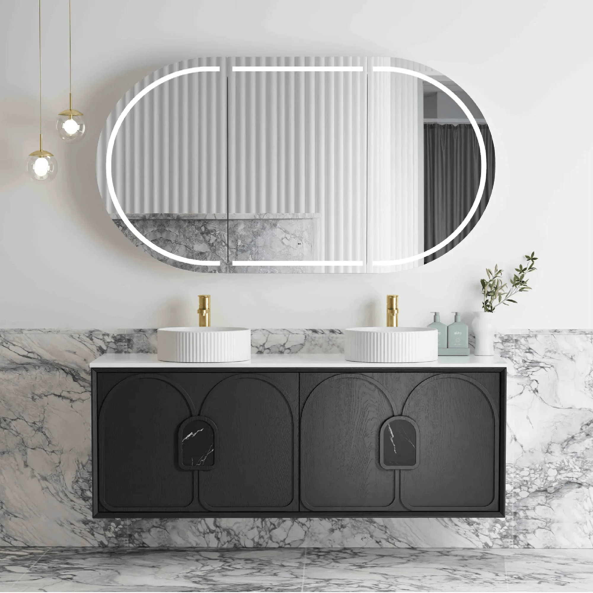 OTTI - Laguna 1500mm Black American Oak Wall Hung Vanity - Vanities - from our - Otti - supplier–available at Bathroom City Perth