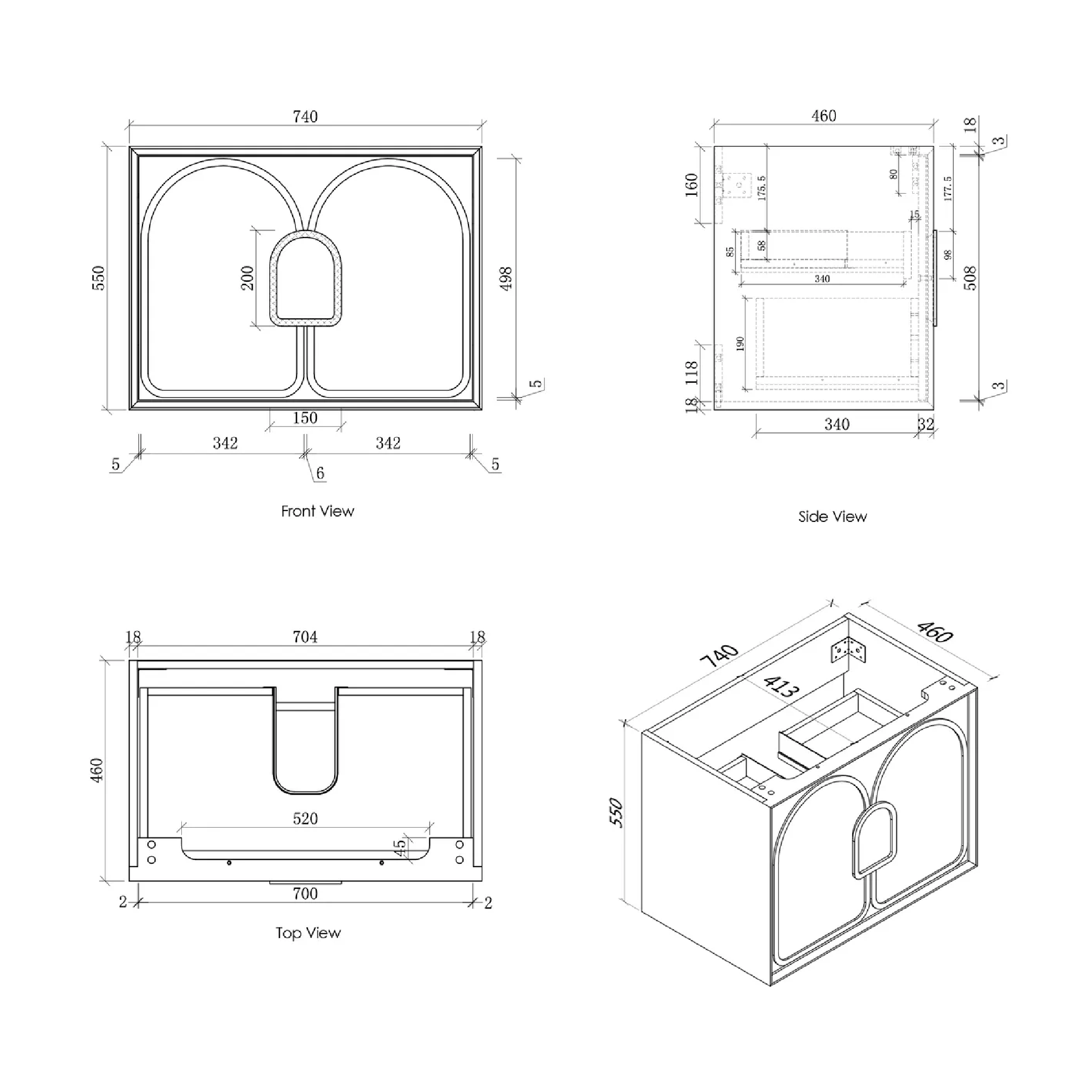 OTTI - Laguna 750mm Black American Oak Wall Hung Vanity - Vanities - from our - Otti - supplier–available at Bathroom City Perth