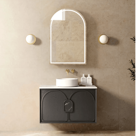 OTTI - Laguna 900mm Black American Oak Wall Hung Vanity - Vanities - from our - Otti - supplier–available at Bathroom City Perth