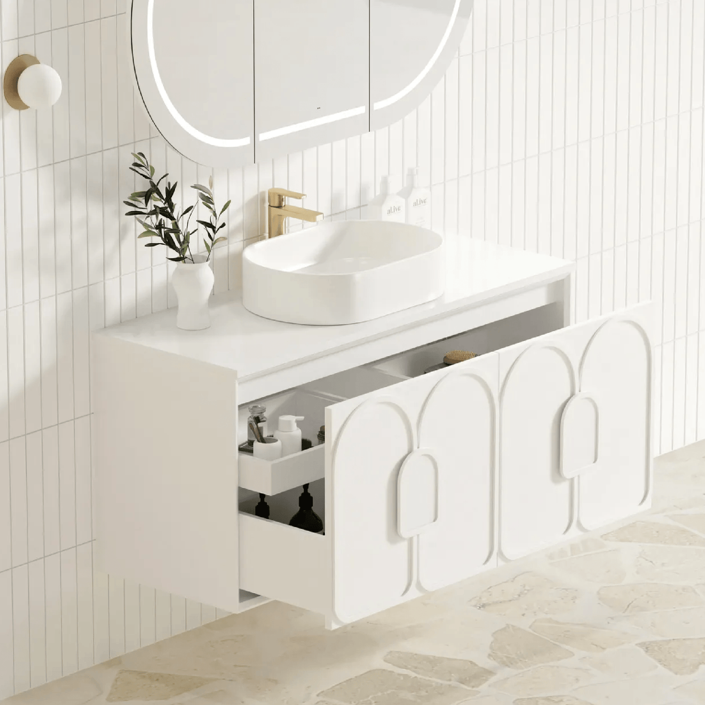 OTTI - Laguna Mark II 1200mm Matt White Wall Hung Vanity - Vanities - from our - Otti - supplier–available at Bathroom City Perth