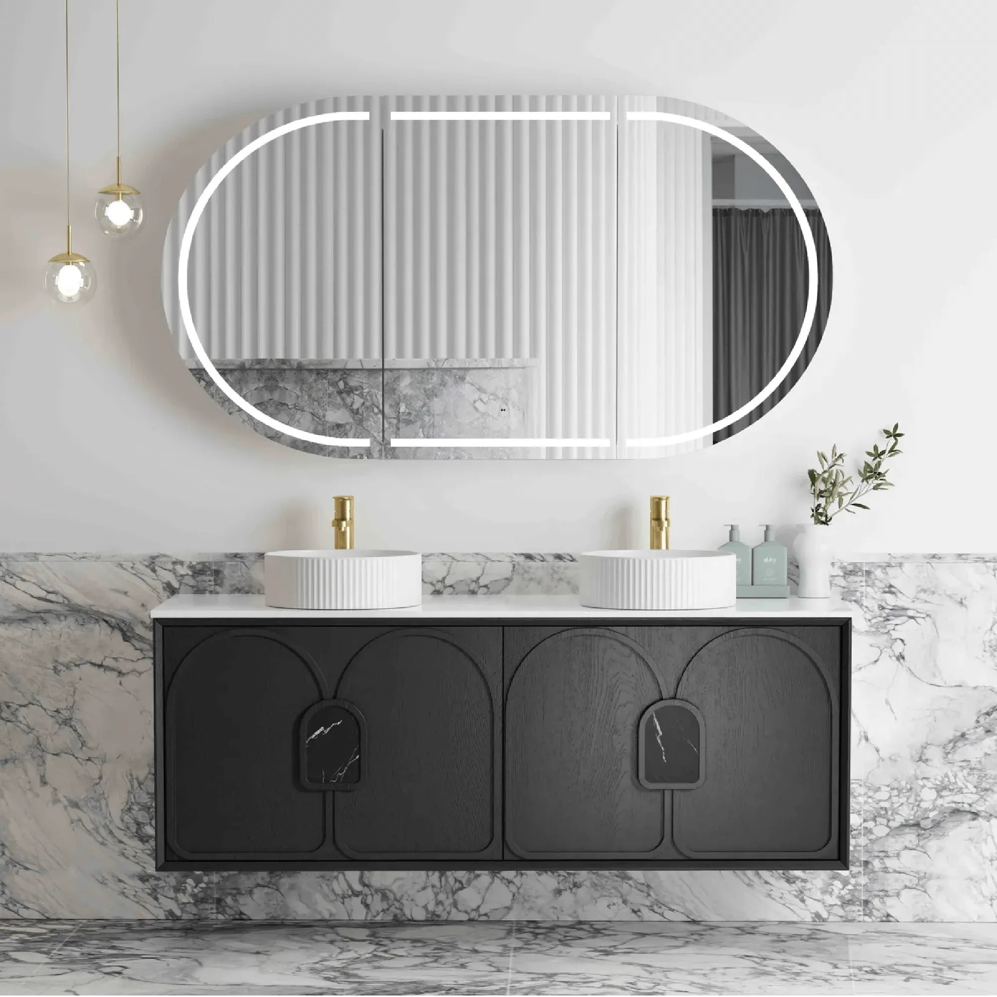 OTTI - Laguna Mark II 1500mm Black Oak Wall Hung Vanity-Vanities-from our-Otti-supplier–available at Bathroom City Perth
