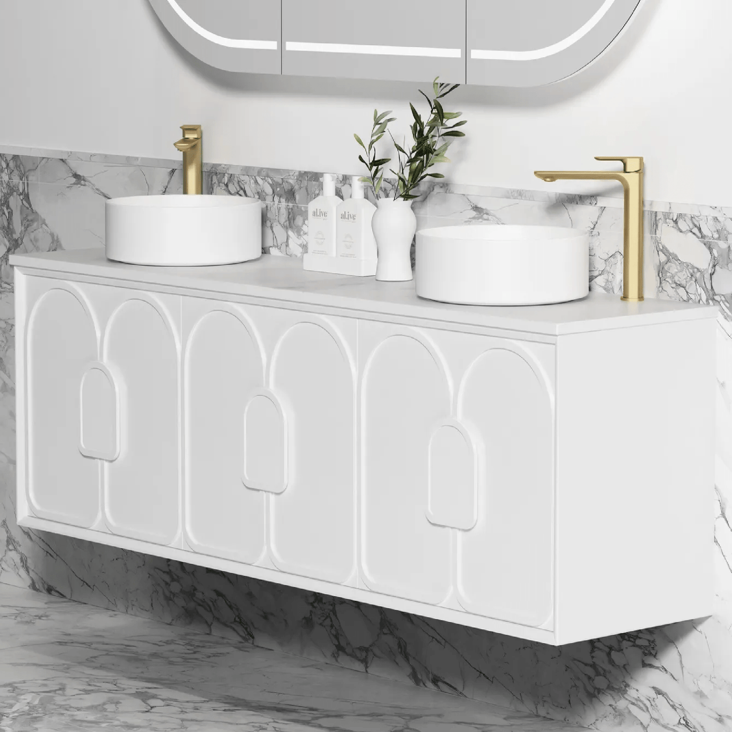 OTTI - Laguna Mark II 1800mm Matt White Wall Hung Vanity - Vanities - from our - Otti - supplier–available at Bathroom City Perth