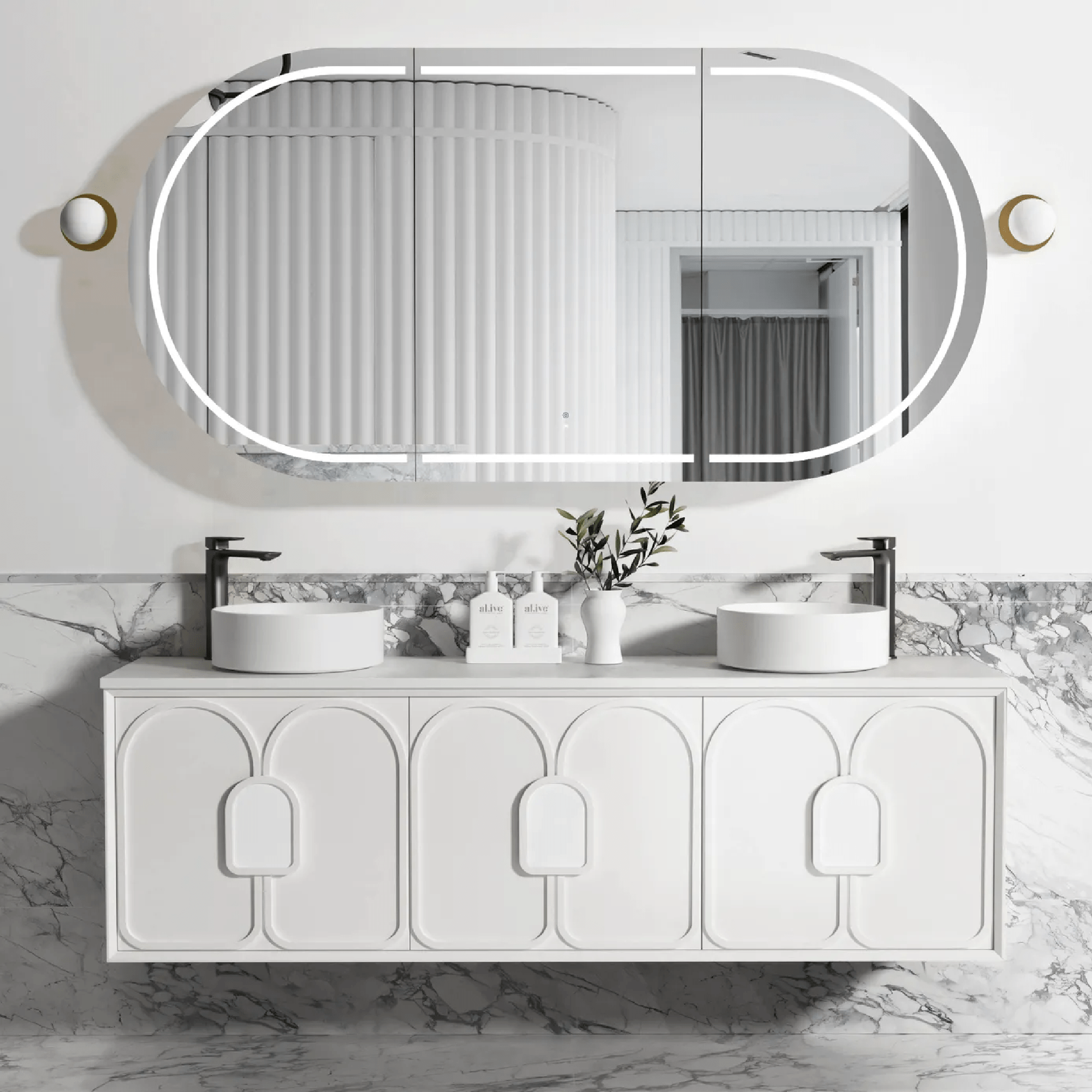 OTTI - Laguna Mark II 1800mm Matt White Wall Hung Vanity - Vanities - from our - Otti - supplier–available at Bathroom City Perth
