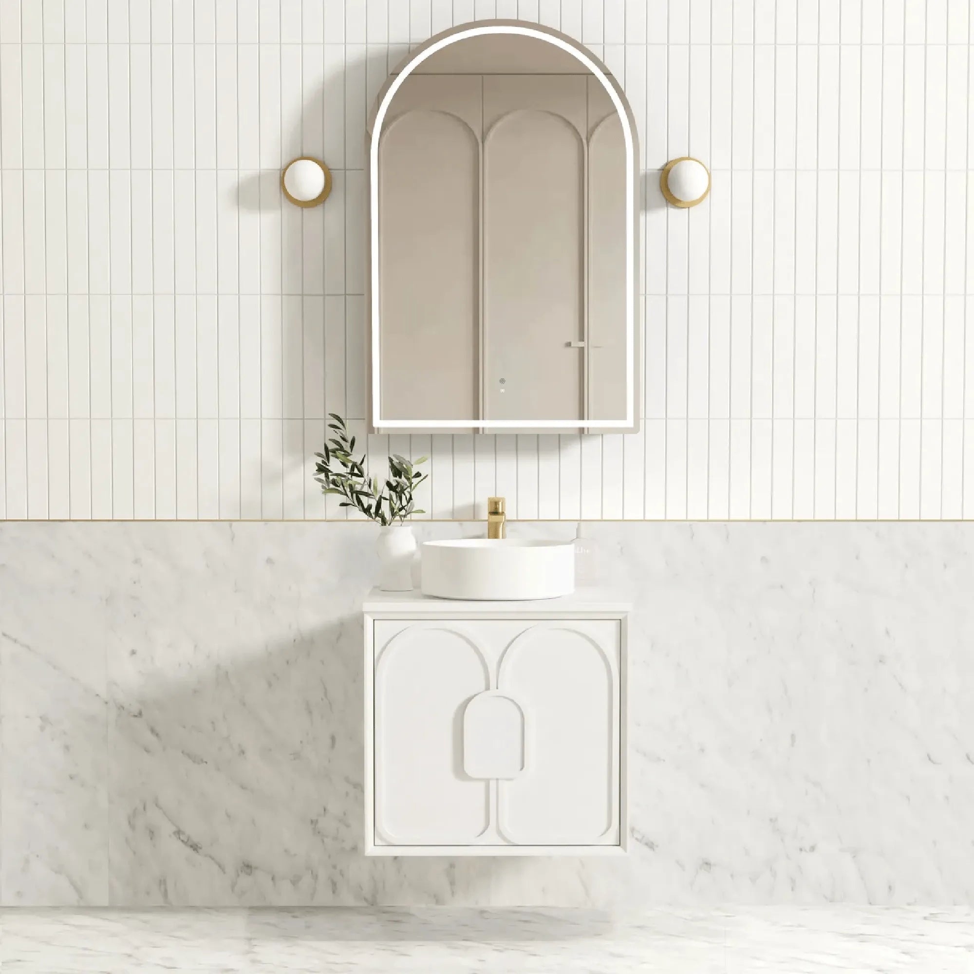 OTTI - Laguna Mark II 600mm Matt White Wall Hung Vanity-Vanities-from our-Otti-supplier–available at Bathroom City Perth