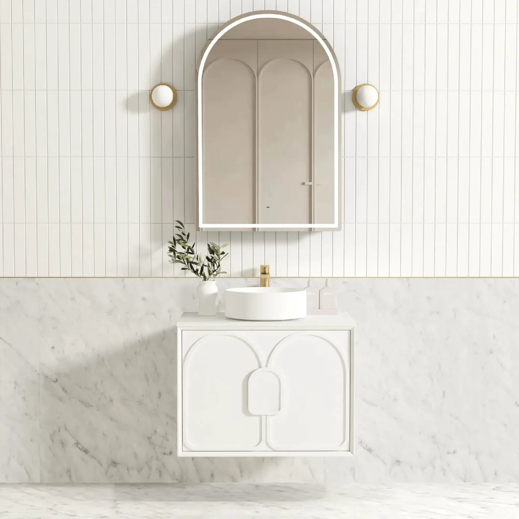 OTTI - Laguna Mark II 750mm Matt White Wall Hung Vanity-Vanities-from our-Otti-supplier–available at Bathroom City Perth