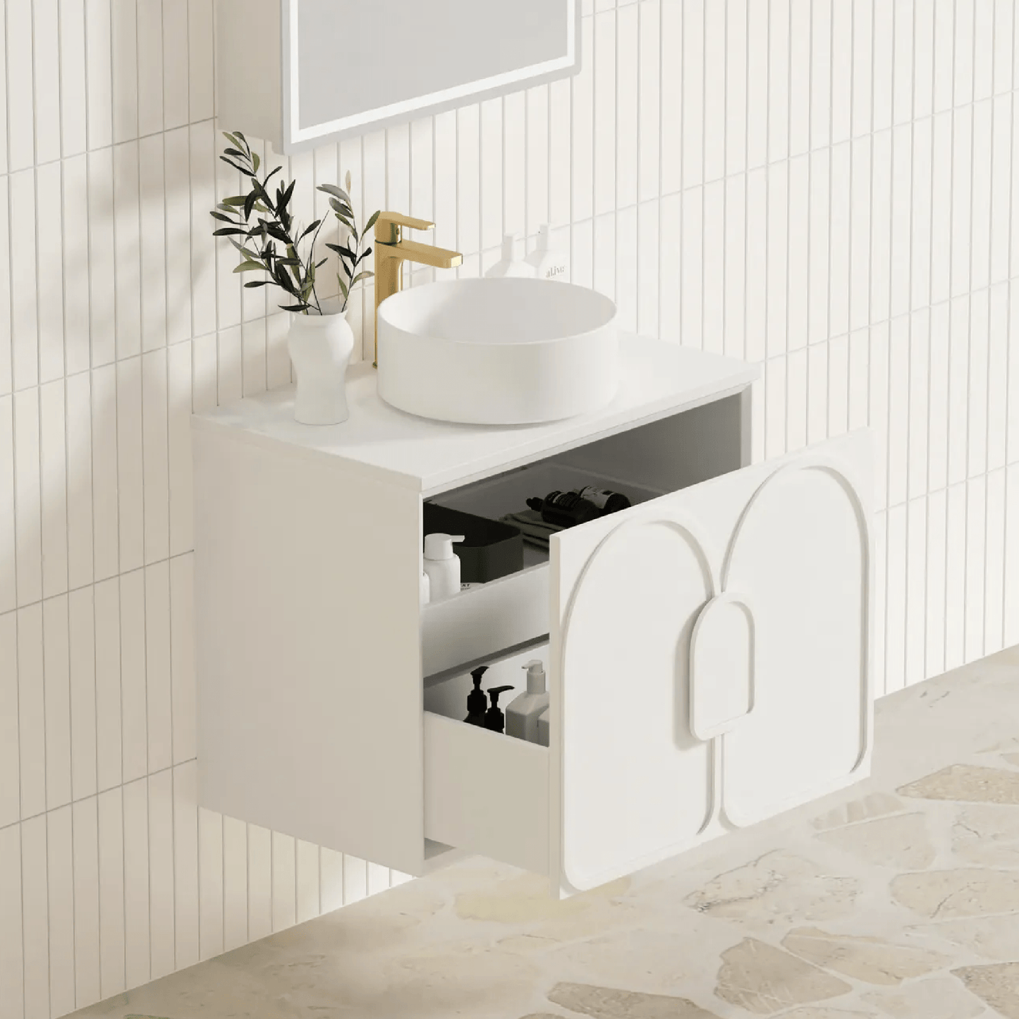 OTTI - Laguna Mark II 750mm Matt White Wall Hung Vanity - Vanities - from our - Otti - supplier–available at Bathroom City Perth