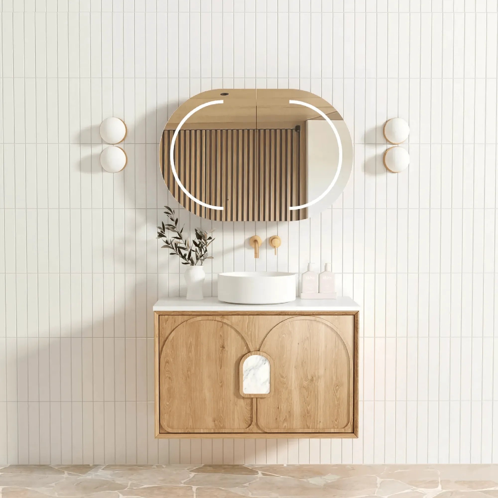 OTTI - Laguna Mark II 900mm Woodland Oak Wall Hung Vanity-Vanities-from our-Otti-supplier–available at Bathroom City Perth