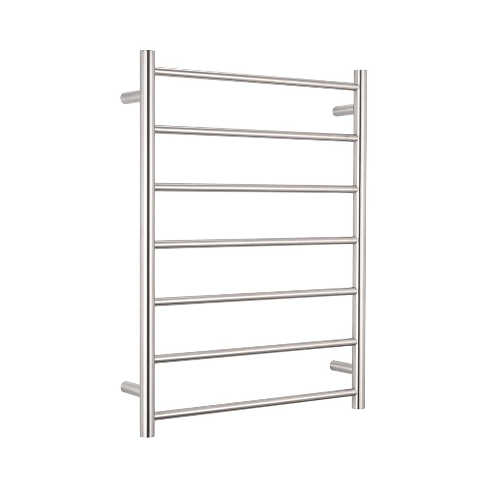 RADIANT - 12V - BRU - RTR01 Low Voltage Heated Round Ladder 600x800mm Brushed Satin - Heated Towel Rails - from our - Radiant - supplier–available at Bathroom City Perth