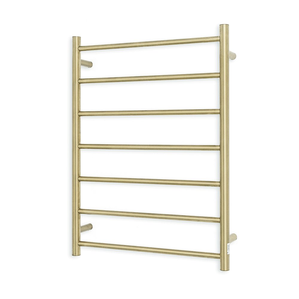 RADIANT - 12V - LG - RTR01 Low Voltage Heated Round Ladder 600x800mm Light Gold - Heated Towel Rails - from our - Radiant - supplier–available at Bathroom City Perth