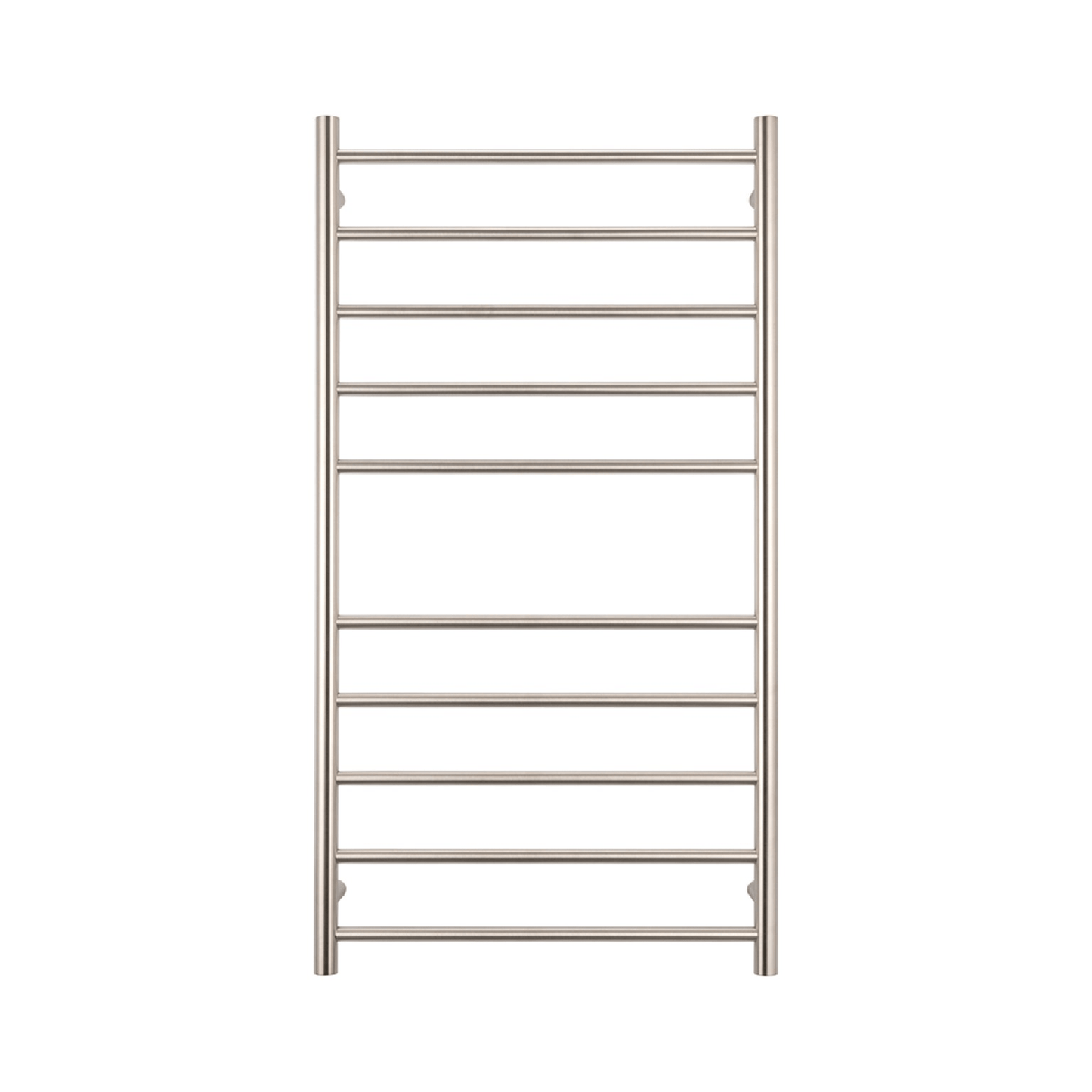 RADIANT - BN - RTR02 Heated Round Ladder 600x1100mm Brushed Nickel - Heated Towel Rails - from our - Radiant - supplier–available at Bathroom City Perth