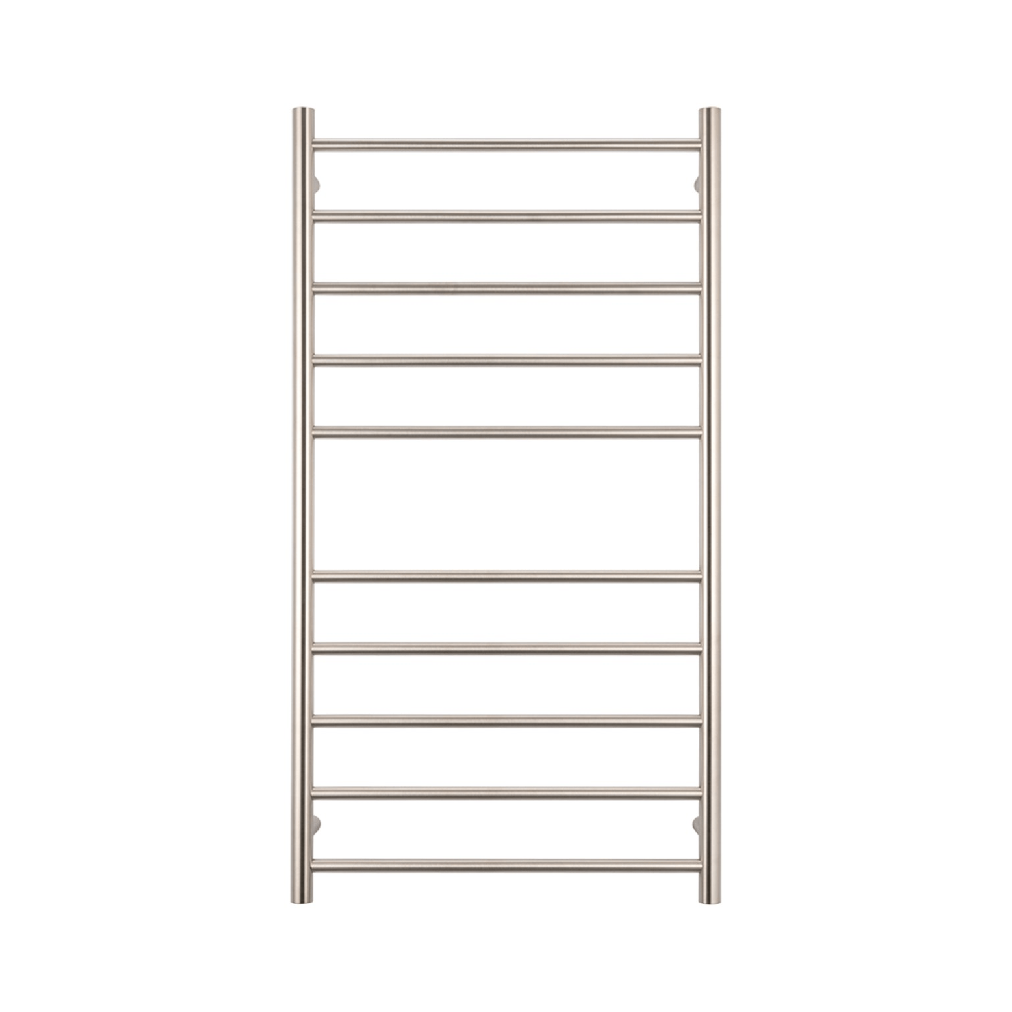 RADIANT - BN - RTR02 Heated Round Ladder 600x1100mm Brushed Nickel - Heated Towel Rails - from our - Radiant - supplier–available at Bathroom City Perth