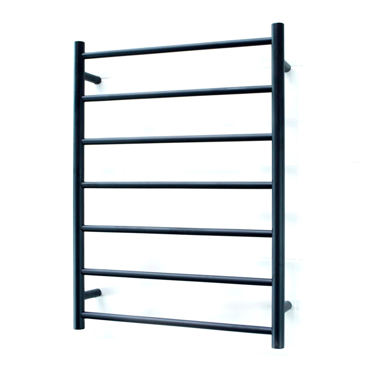 RADIANT - BRTR01 - HEATED ROUND LADDER 600 X 800 MM MATT BLACKHeated Towel Rails – available at Bathroom City Perth