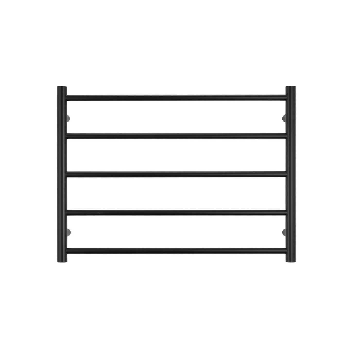 RADIANT - BRTR03 Heated Round Ladder 750x550mm Matt Black - Heated Towel Rails - from our - Radiant - supplier–available at Bathroom City Perth