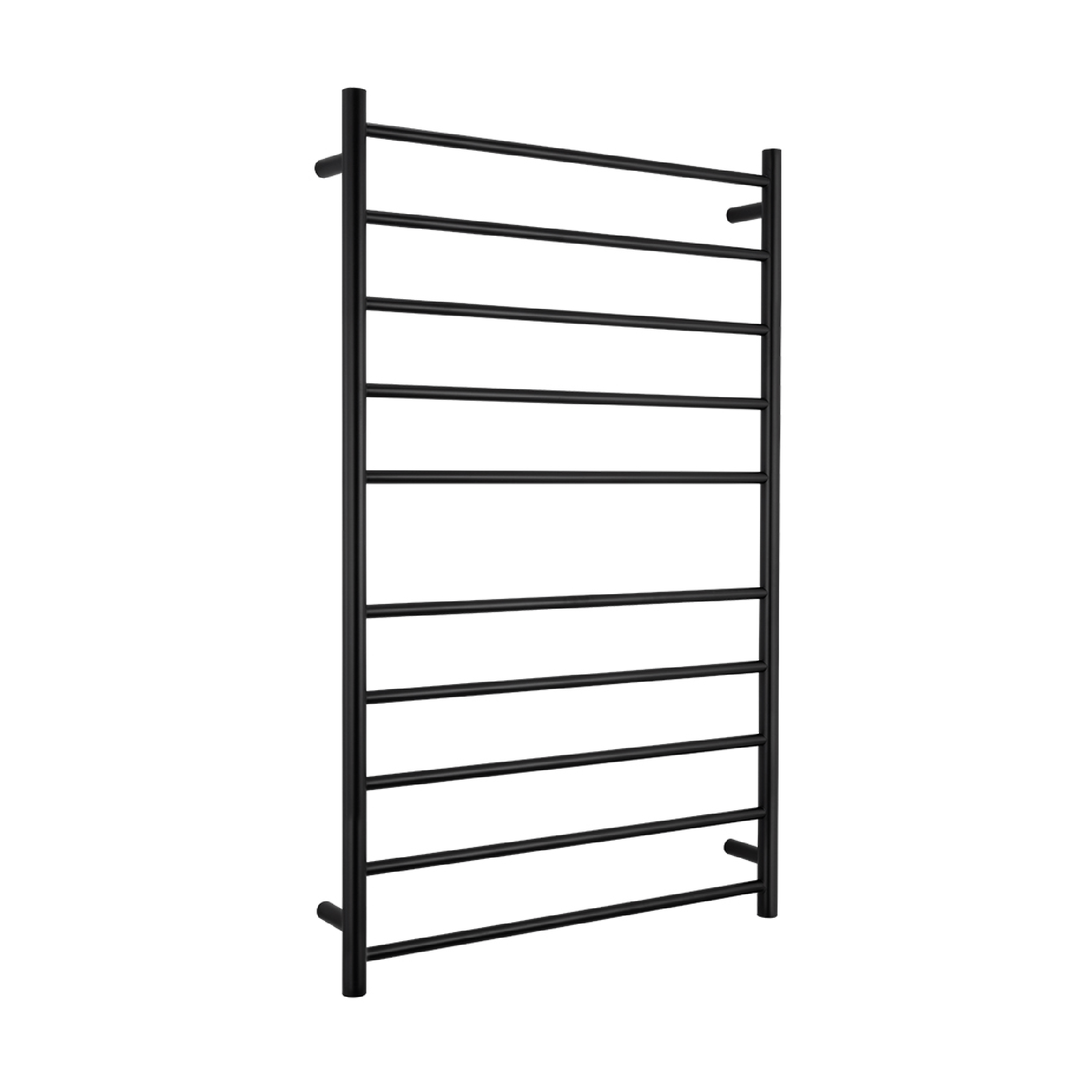 RADIANT - BRTR04 Heated Round Ladder 750x1200mm Matt Black - Heated Towel Rails - from our - Radiant - supplier–available at Bathroom City Perth