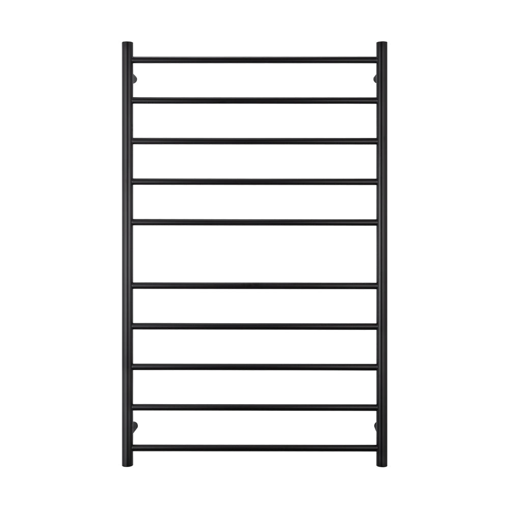 RADIANT - BRTR04 Heated Round Ladder 750x1200mm Matt Black - Heated Towel Rails - from our - Radiant - supplier–available at Bathroom City Perth