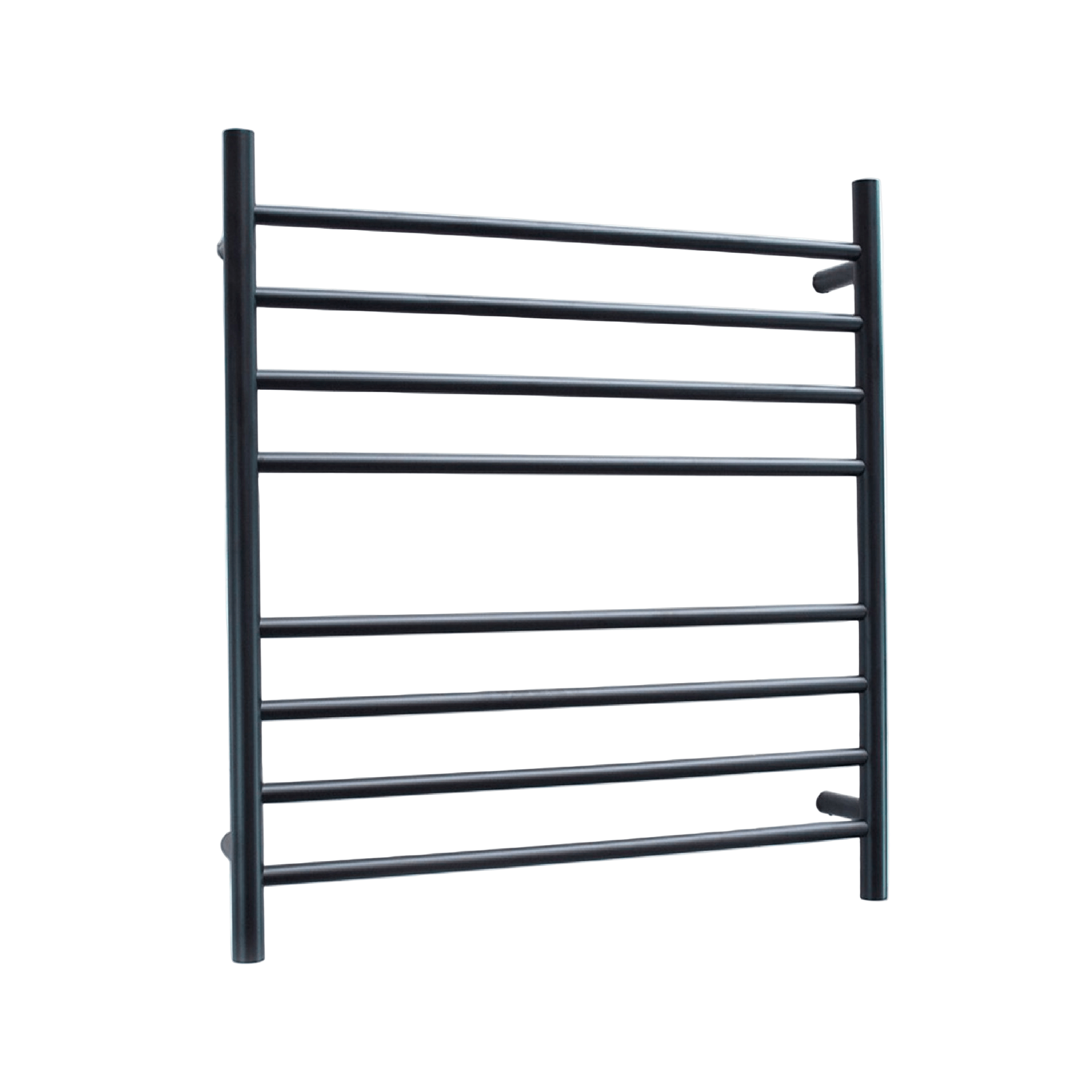 RADIANT - BRTR06 Heated Round Ladder 750x750mm Matt Black - Heated Towel Rails - from our - Radiant - supplier–available at Bathroom City Perth