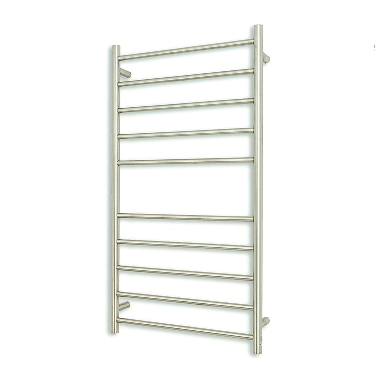 RADIANT - BRU - RTR02 Heated Round Ladder 600x1100mm Brushed SatinHeated Towel Rails – available at Bathroom City Perth