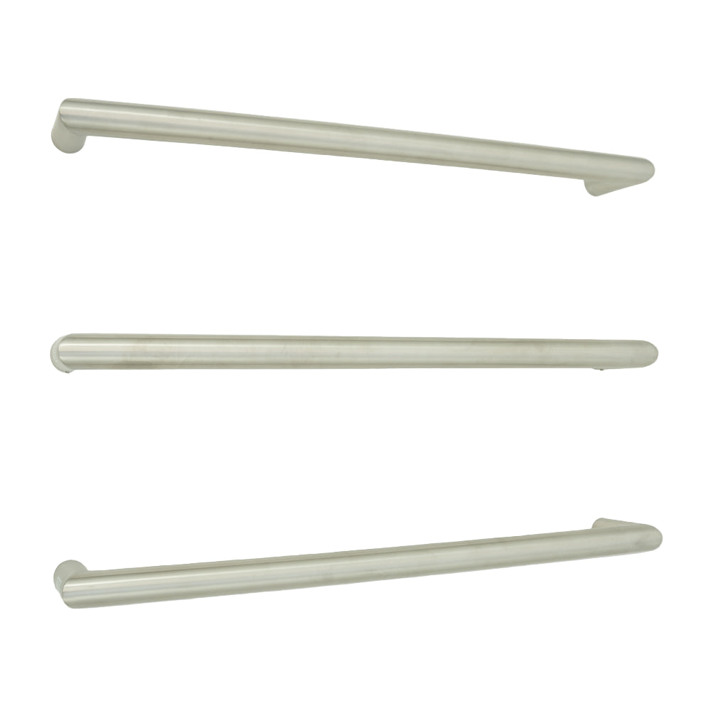 RADIANT - BRU - SBRTR - 650 Heated Low Voltage Single Round Bar 650mm Brushed Satin - Heated Towel Rails - from our - Radiant - supplier–available at Bathroom City Perth