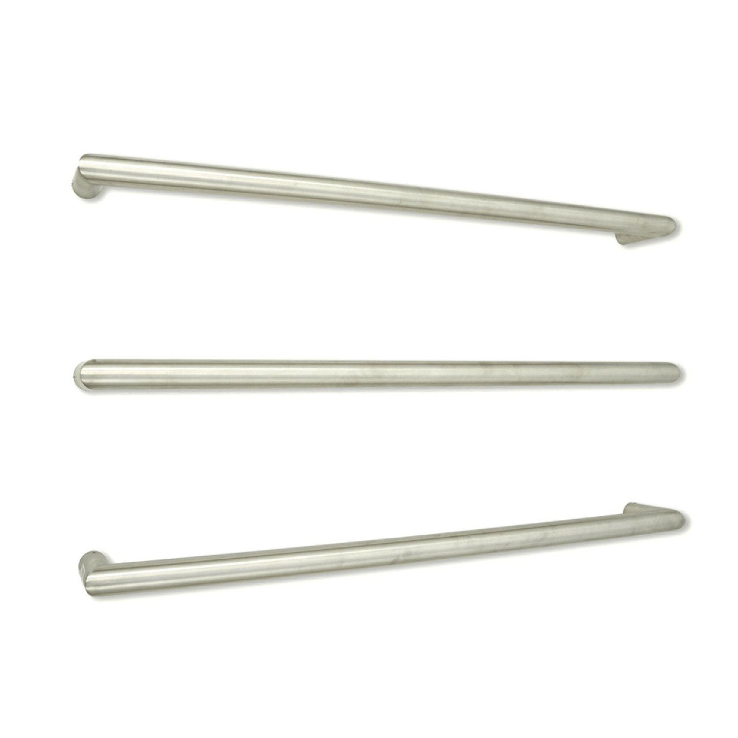 RADIANT - BRU - SBRTR - 800 Heated Low Voltage Single Round Bar 800mm Brushed Satin - Heated Towel Rails - from our - Radiant - supplier–available at Bathroom City Perth