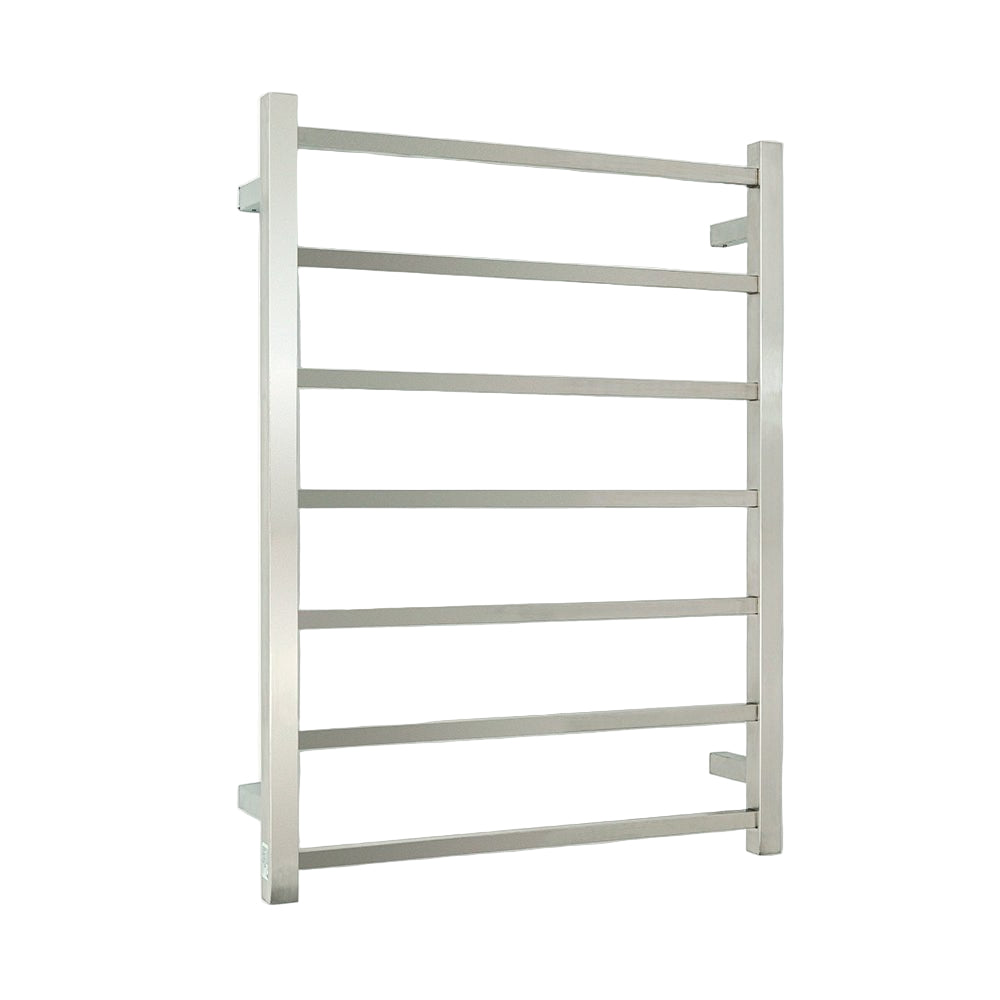 RADIANT - BRU - STR01 Heated Square Ladder 600x800mm Brushed Satin - Heated Towel Rails - from our - Radiant - supplier–available at Bathroom City Perth