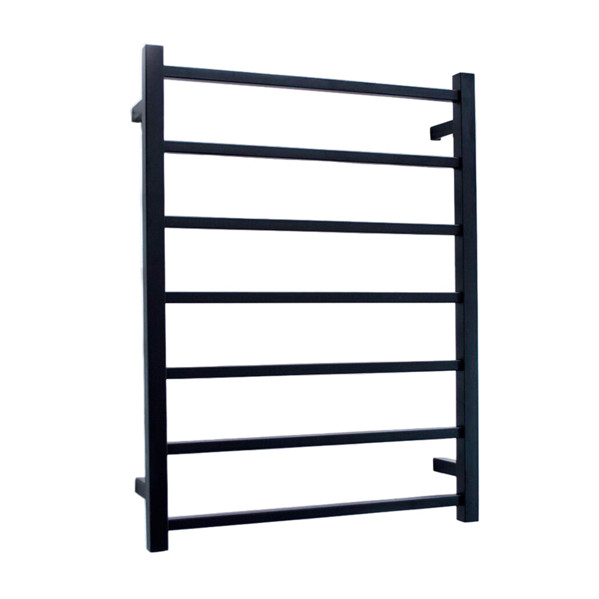 RADIANT - BSTR01 Heated Square Ladder 600x800mm Matt Black - Heated Towel Rails - from our - Radiant - supplier–available at Bathroom City Perth