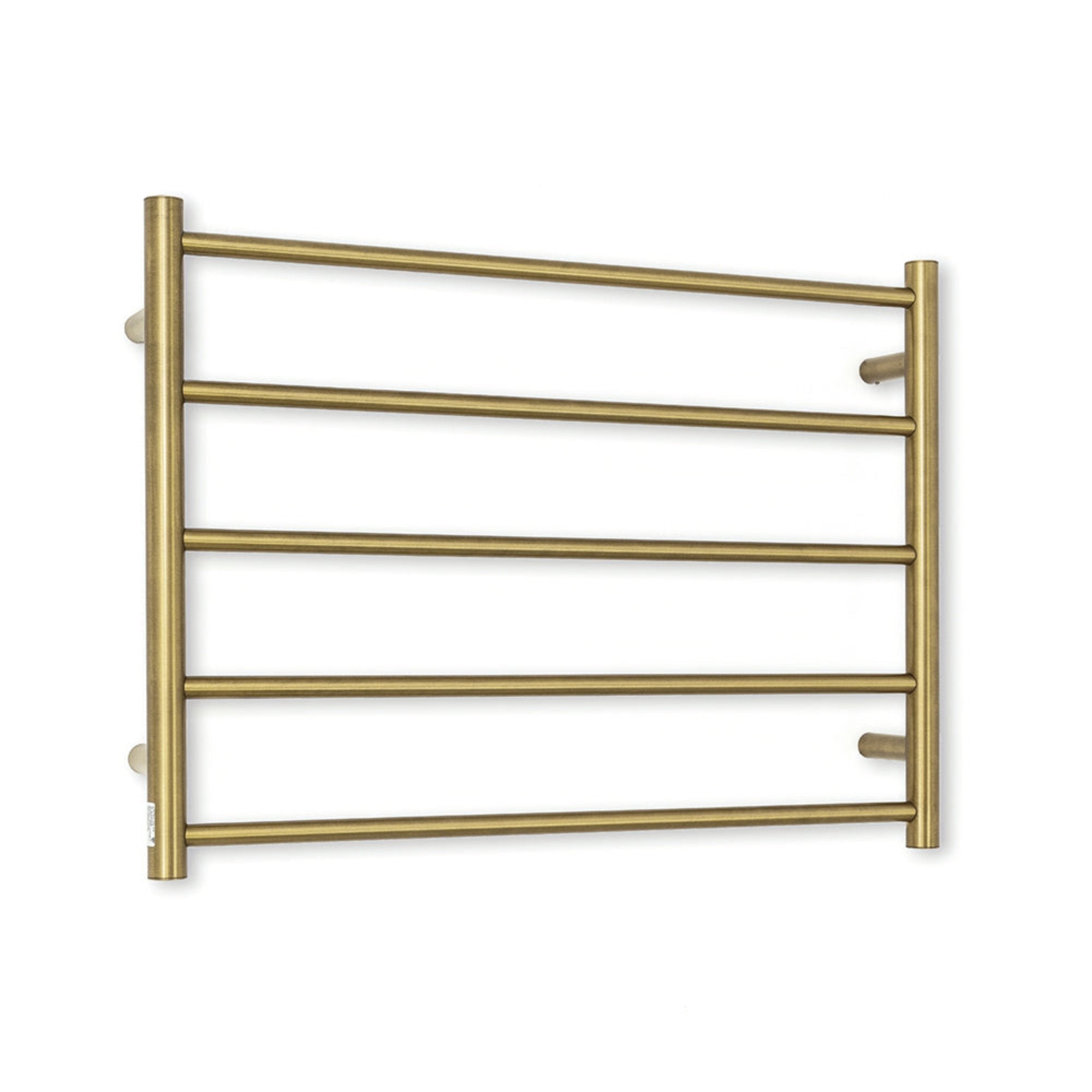 RADIANT - GLD - RTR03 - HEATED ROUND LADDER 750 X 550 MM BRUSHED GOLDHeated Towel Rails – available at Bathroom City Perth