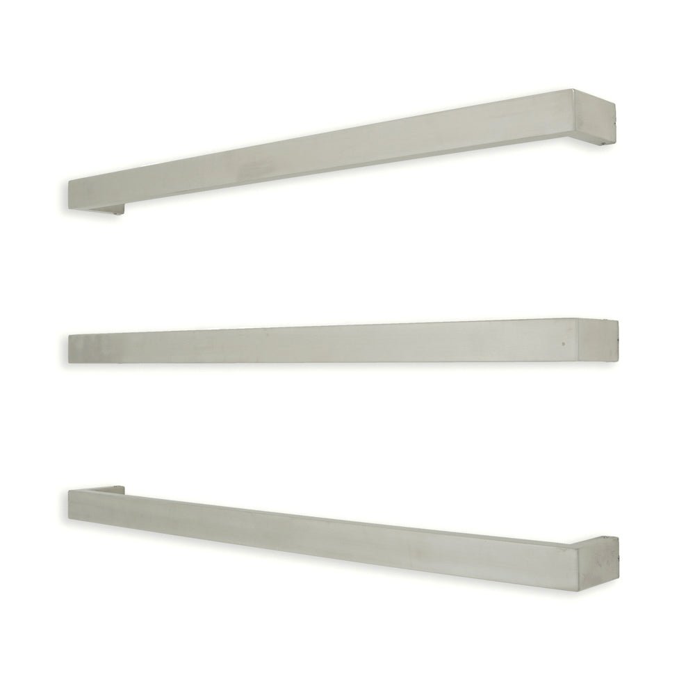 RADIANT - SBSTR - 800 Heated Low Voltage Single Square Bar 800 mm Mirror Polished - Heated Towel Rails - from our - Radiant - supplier–available at Bathroom City Perth