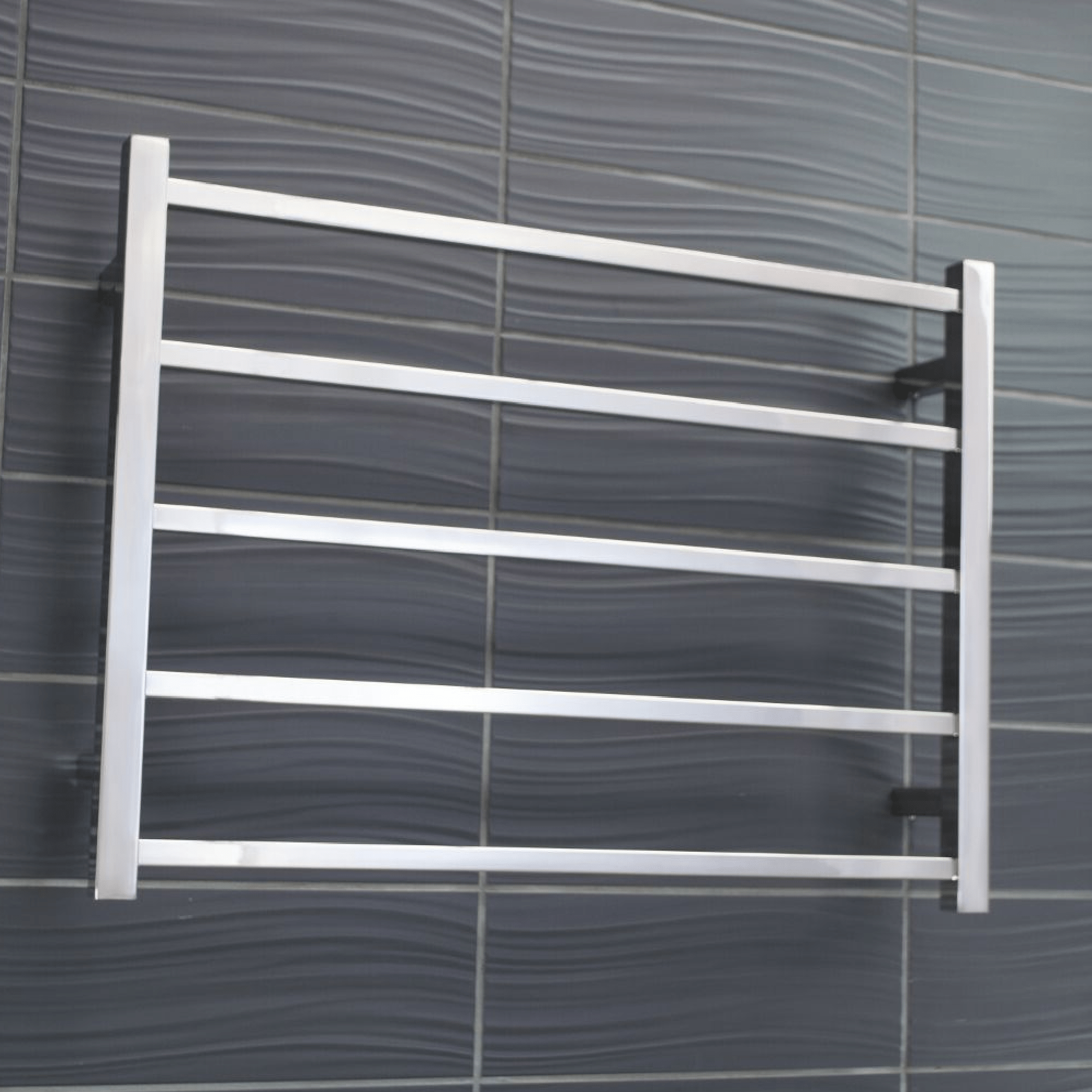 RADIANT - STR03 Heated Square Ladder 750x550mm Mirror Polished - Heated Towel Rails - from our - Radiant - supplier–available at Bathroom City Perth