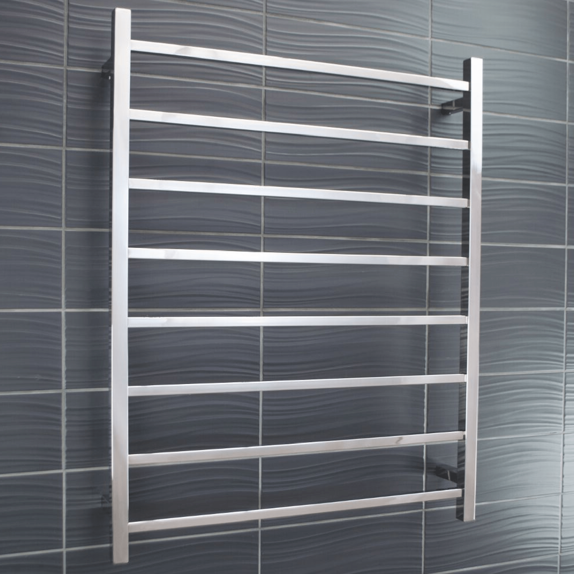 RADIANT - STR05 Heated Square Ladder 800x1000mm Mirror Polished - Heated Towel Rails - from our - Radiant - supplier–available at Bathroom City Perth