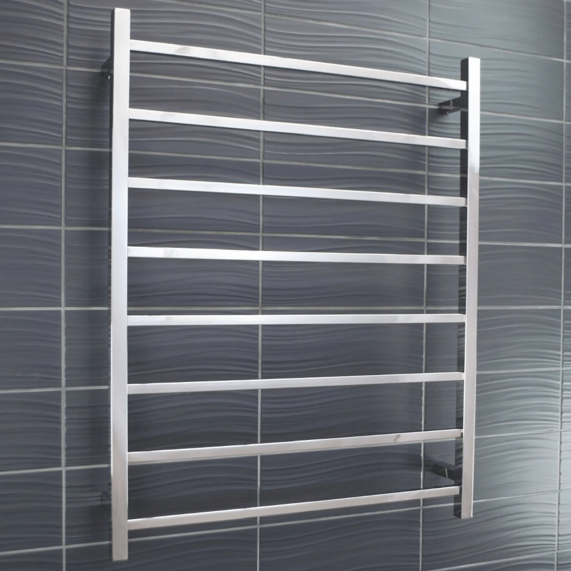 RADIANT - STR05 Heated Square Ladder 800x1000mm Mirror Polished-Heated Towel Rails-from our-Radiant-supplier–available at Bathroom City Perth