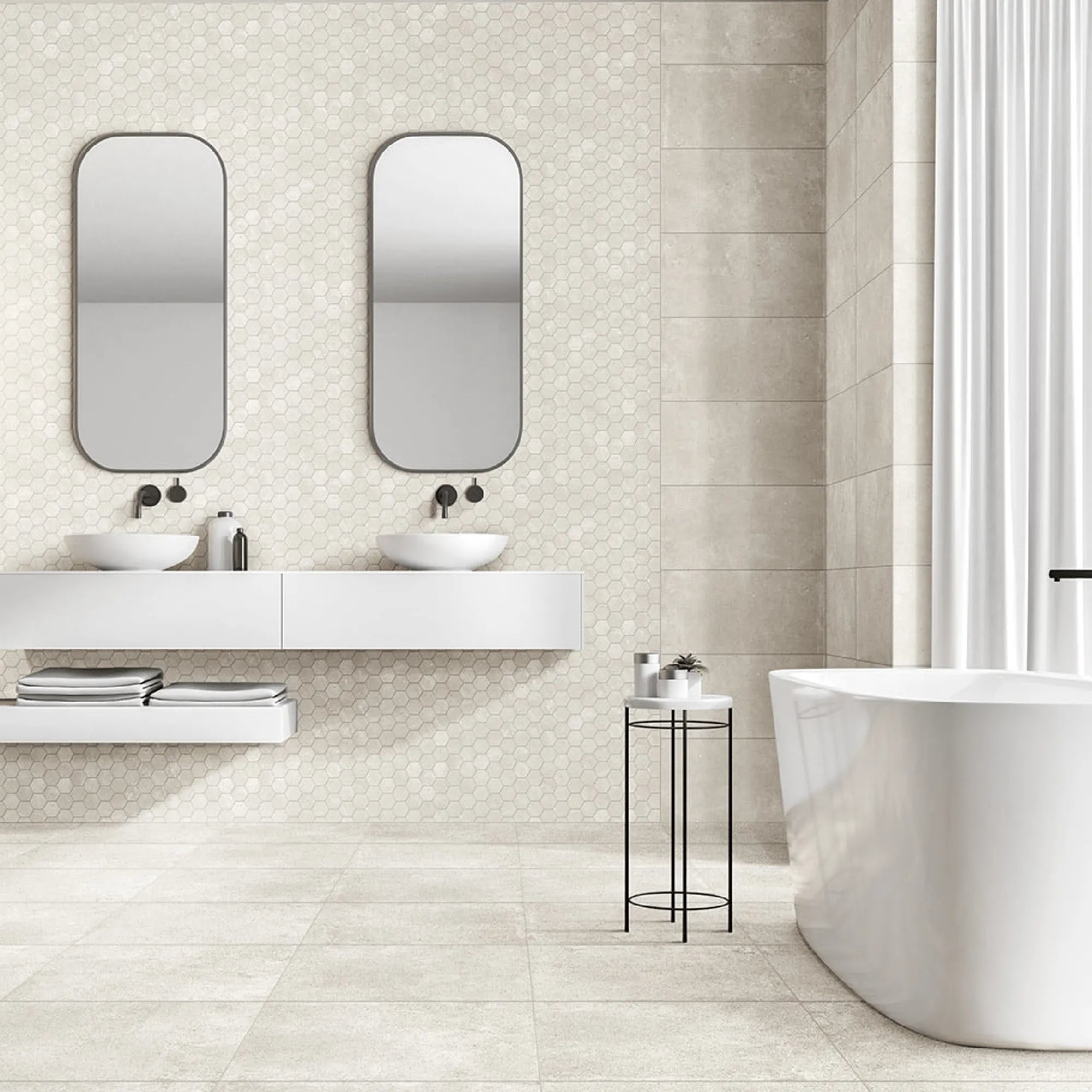 SW - Paradigm White 300x600mm Lappato-tiles-from our-Stoneworld-supplier–available at Bathroom City Perth