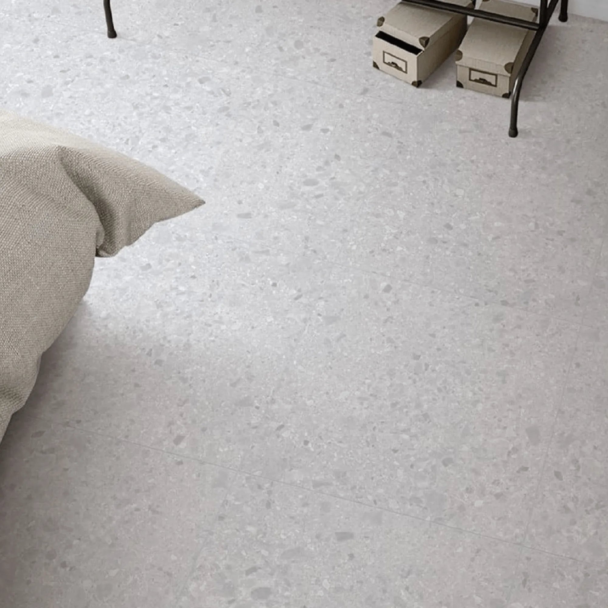 SW - Terrazzo White 300x600mm Matt-Tiles-from our-Stoneworld-supplier–available at Bathroom City Perth