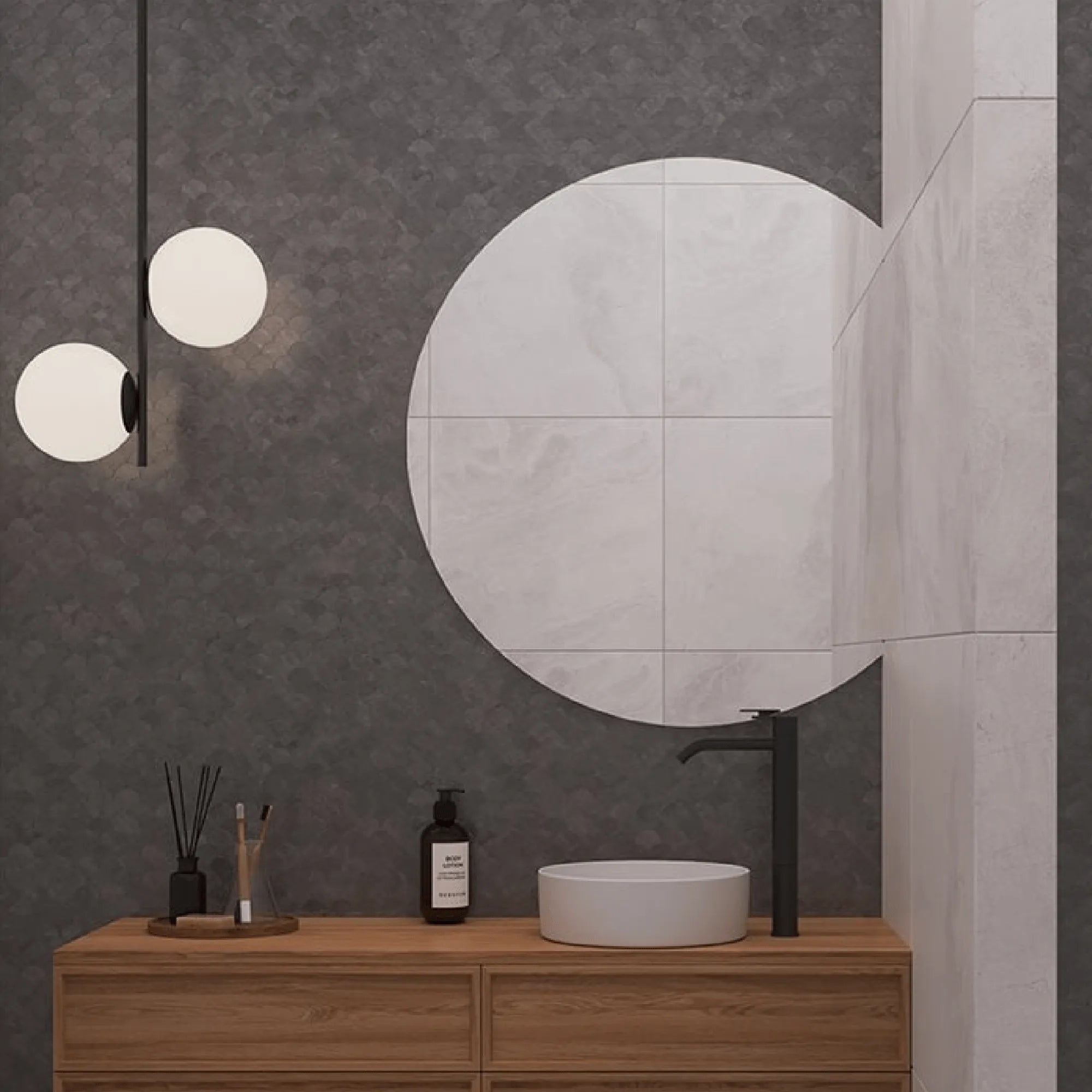 THERMOGROUP - HD9075HN D Shaped Polished Edge Mirror-Mirror-from our-THERMORAIL-supplier–available at Bathroom City Perth
