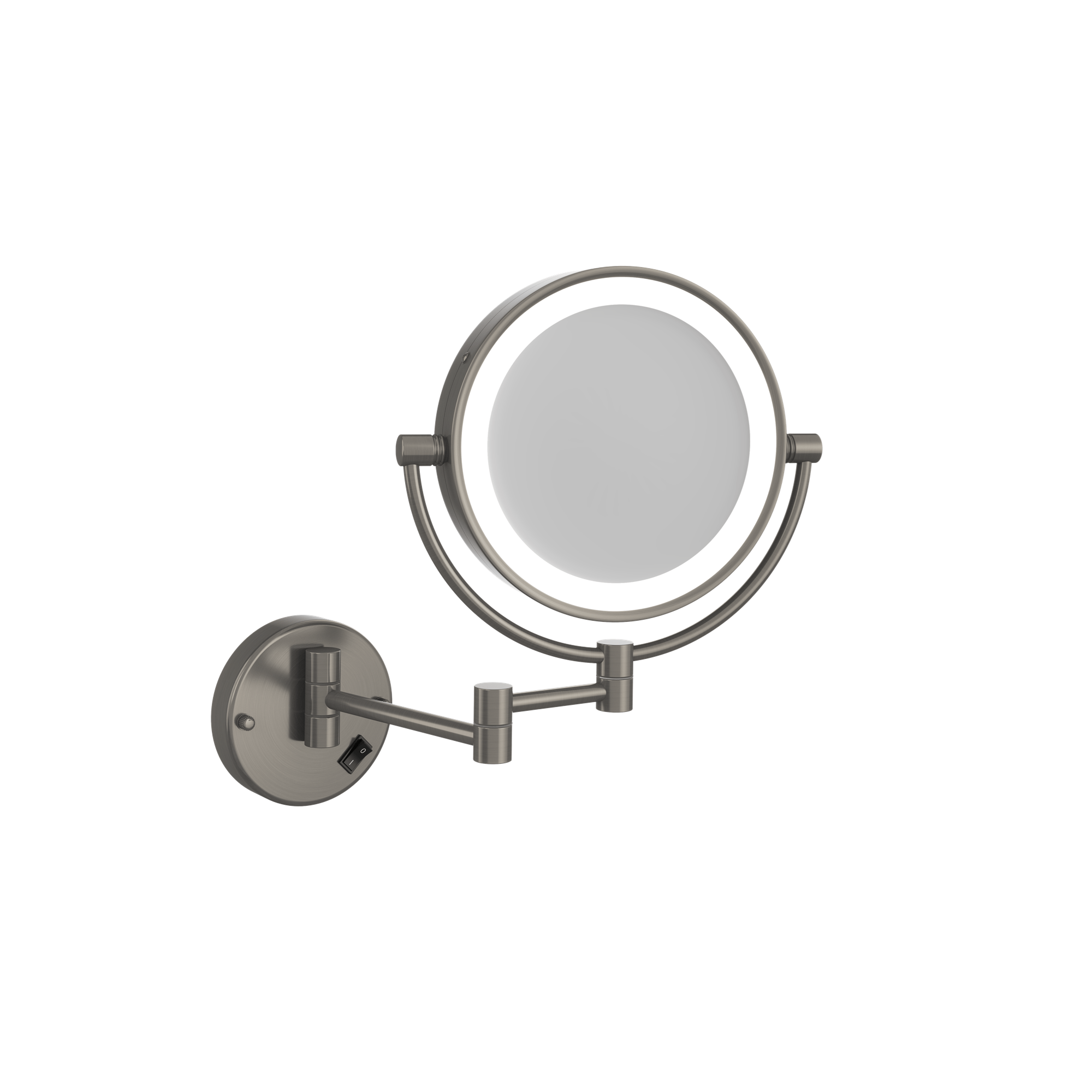 THERMOGROUP - L155CSMCBN 1&5x Magnification Brushed Nickel Mirror with LightMirror – available at Bathroom City Perth