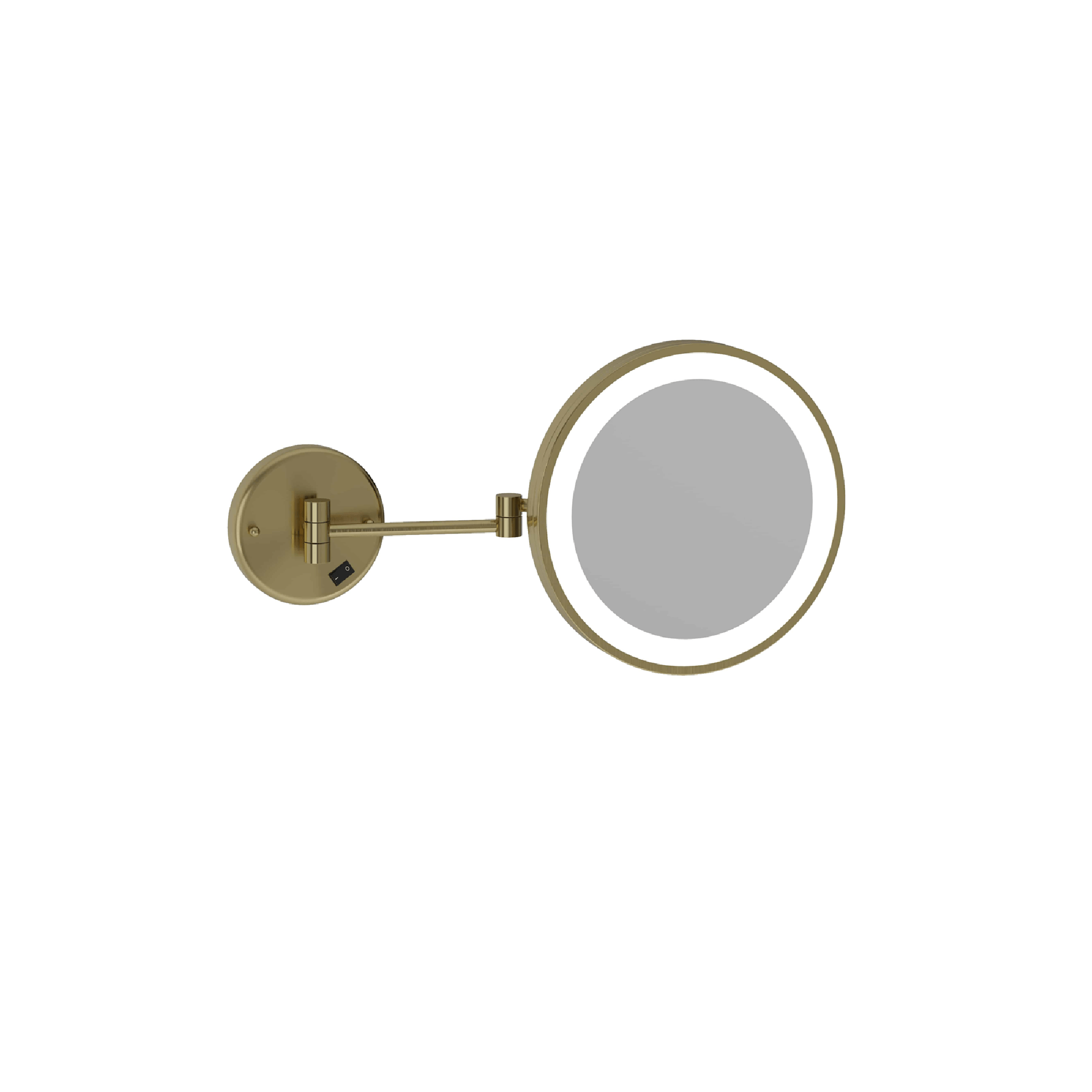 THERMOGROUP - L252CSMCBB 3x Magnification Brushed Brass Mirror with LightMirror – available at Bathroom City Perth