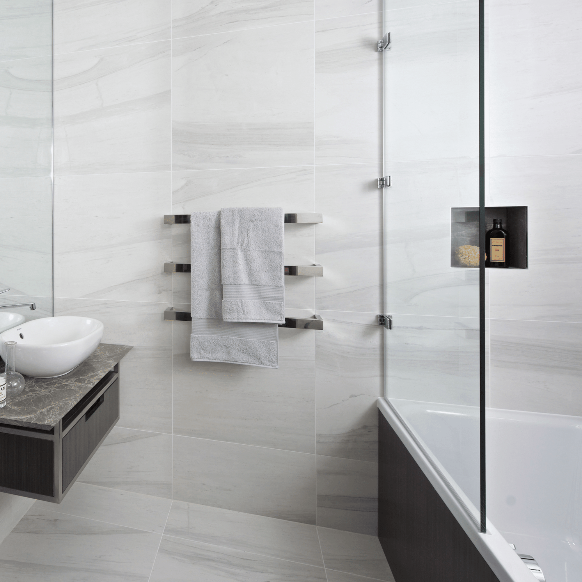 THERMORAIL - DSS6 Square Single Bar Polished Heated Towel Rail - Heated Towel Rails - from our - THERMORAIL - supplier–available at Bathroom City Perth