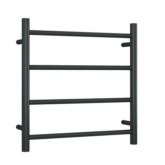 THERMORAIL - SR2512B 12Volt Matt Black Round Ladder Heated Towel Rail - Heated Towel Rails - from our - THERMORAIL - supplier–available at Bathroom City Perth