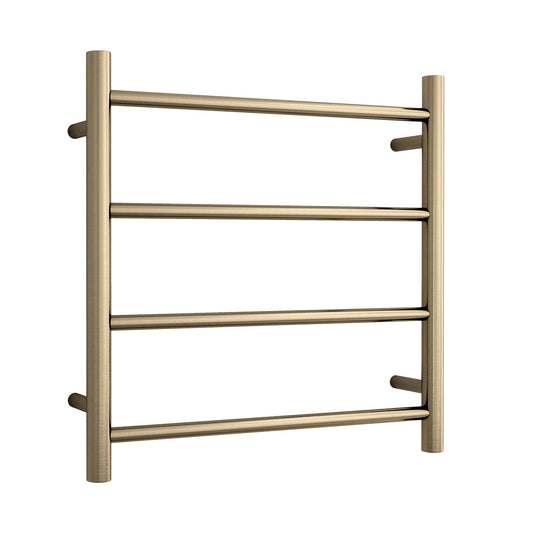 THERMORAIL - SR25MBB Brushed Brass Round Ladder Heated Towel Rail - Heated Towel Rails - from our - THERMORAIL - supplier–available at Bathroom City Perth