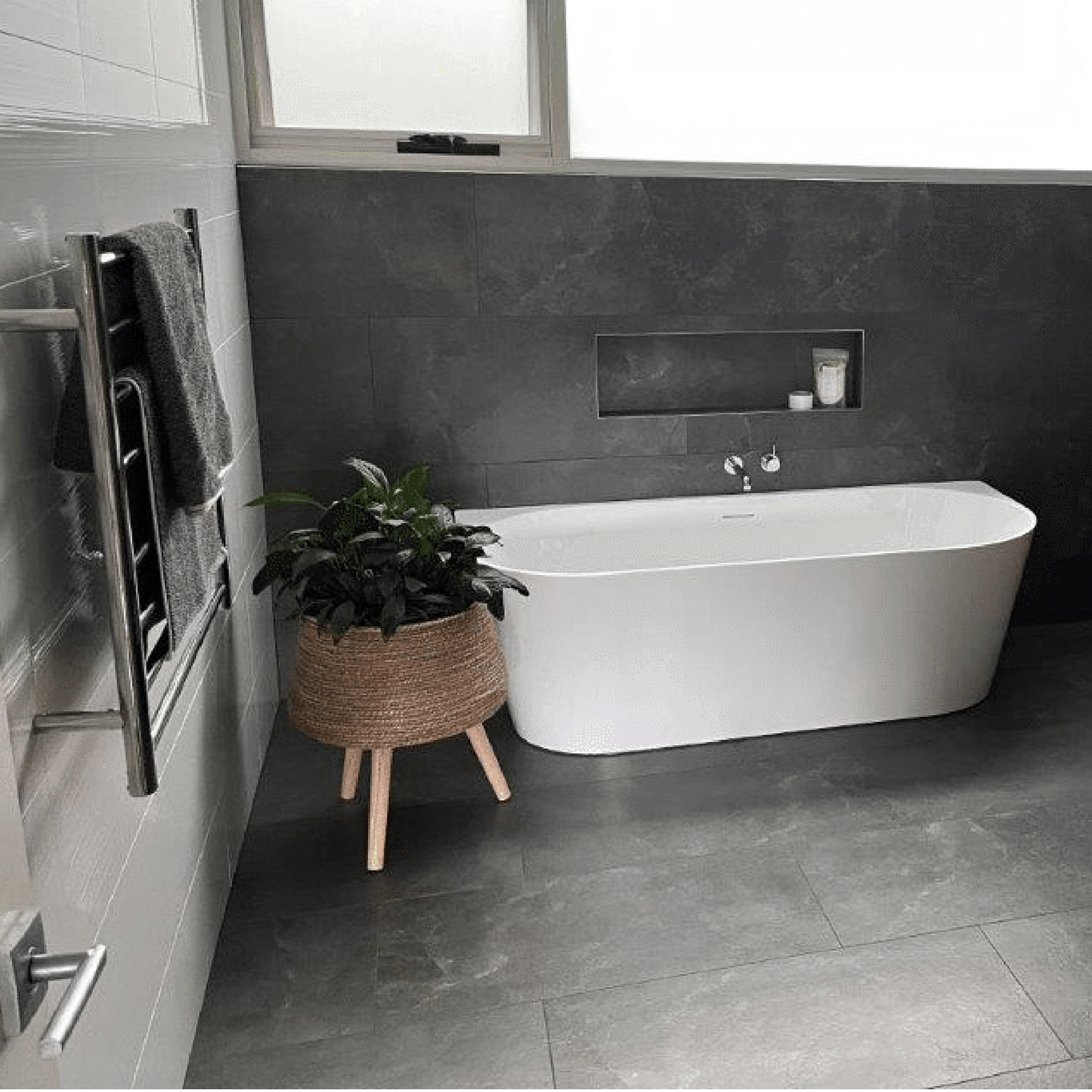 THERMORAIL - SR33M Straight Round Polished Ladder Heated Towel Rail - Heated Towel Rails - from our - THERMORAIL - supplier–available at Bathroom City Perth