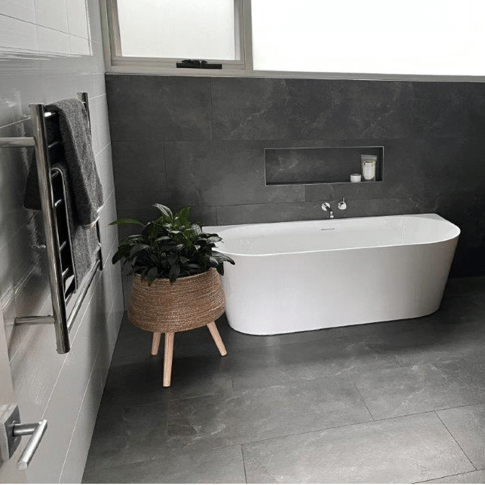 THERMORAIL - SR33M Straight Round Polished Ladder Heated Towel Rail - Heated Towel Rails - from our - THERMORAIL - supplier–available at Bathroom City Perth