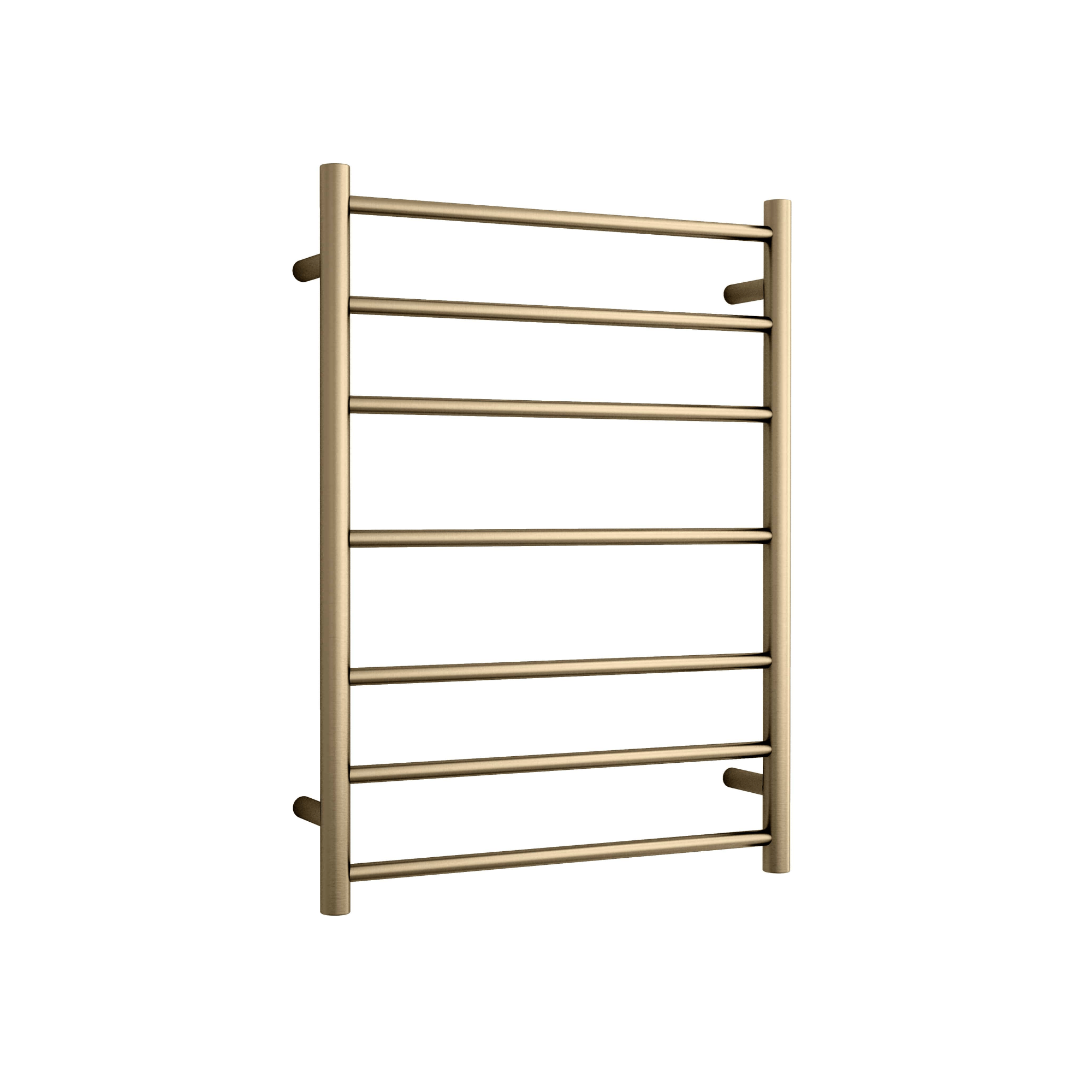 THERMORAIL - SR44MBB Brushed Brass Round Ladder Heated Towel Rail - Heated Towel Rails - from our - THERMORAIL - supplier–available at Bathroom City Perth
