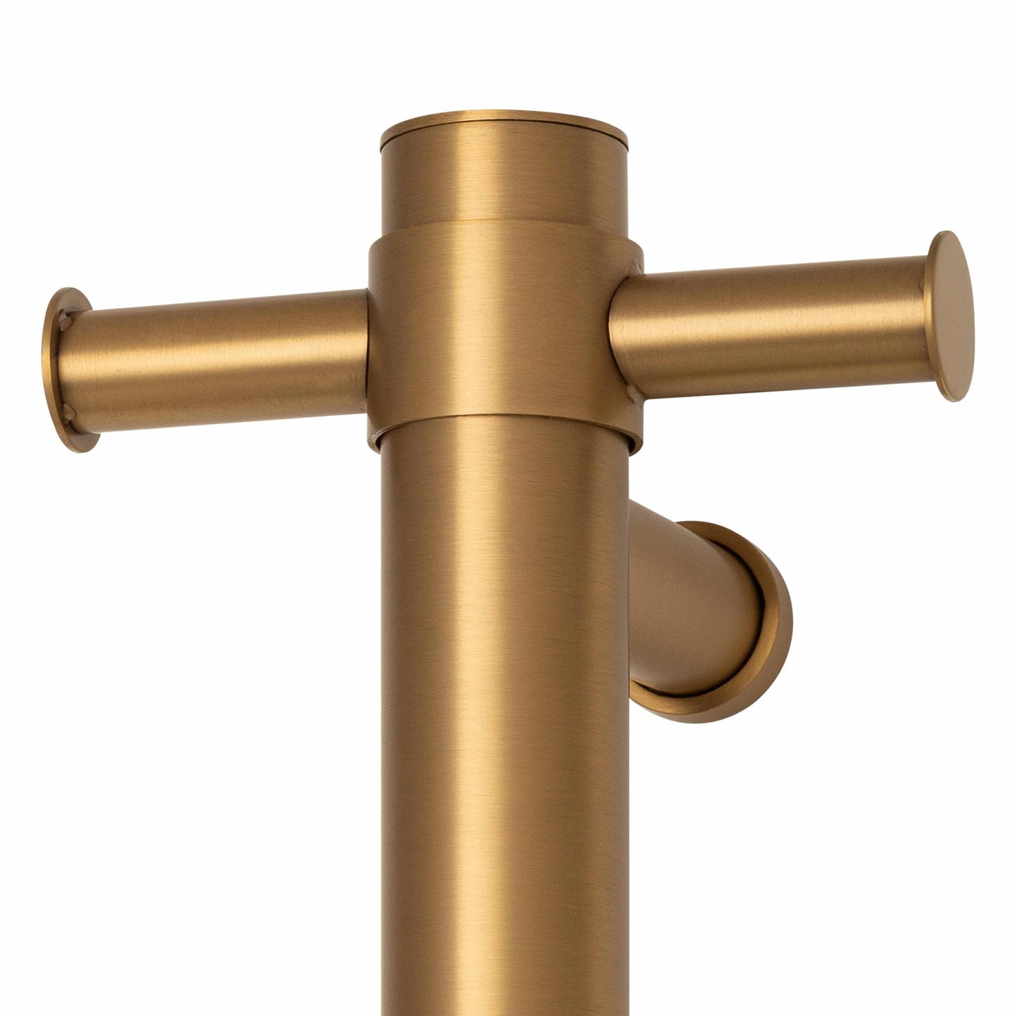 THERMORAIL - VS900HBG Brushed Gold Round Vertical Single Heated Towel RailHeated Towel Rails – available at Bathroom City Perth