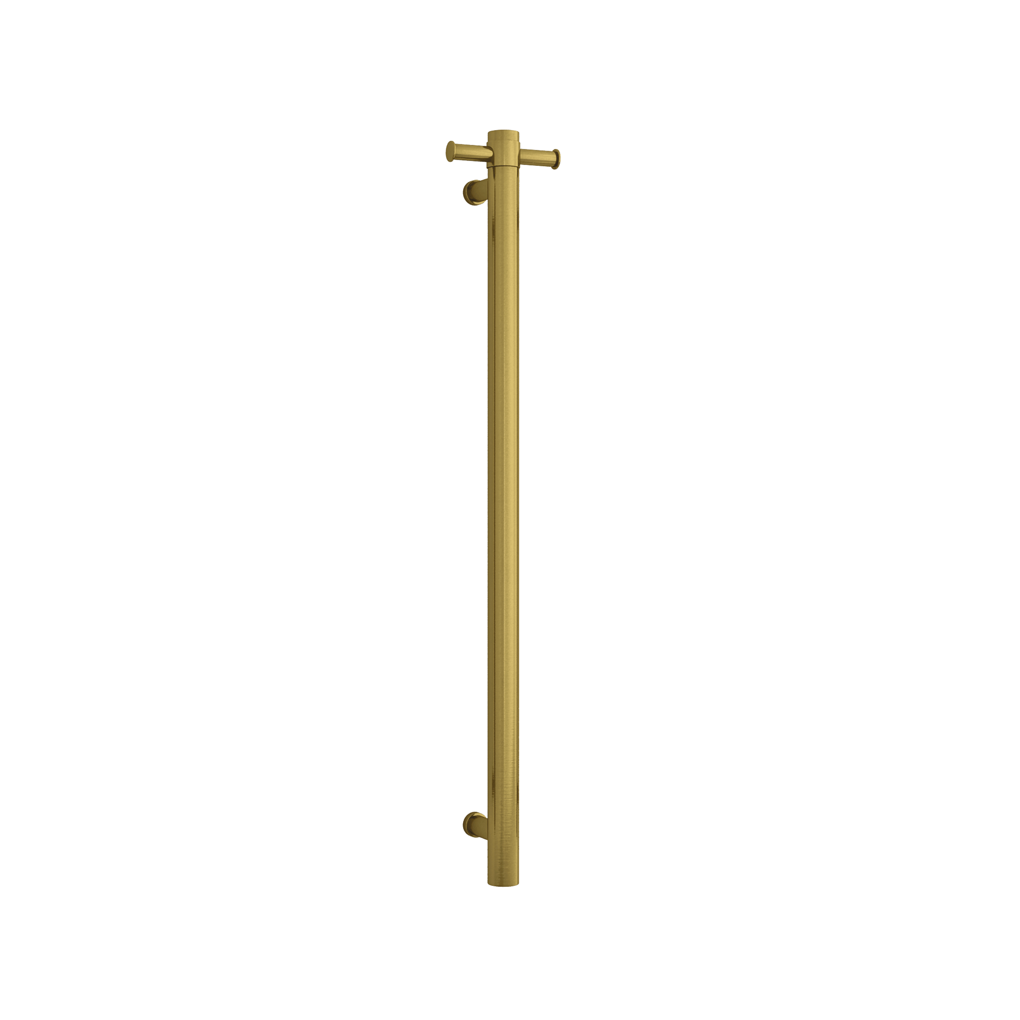 THERMORAIL - VS900HBG Brushed Gold Round Vertical Single Heated Towel Rail - Heated Towel Rails - from our - THERMORAIL - supplier–available at Bathroom City Perth