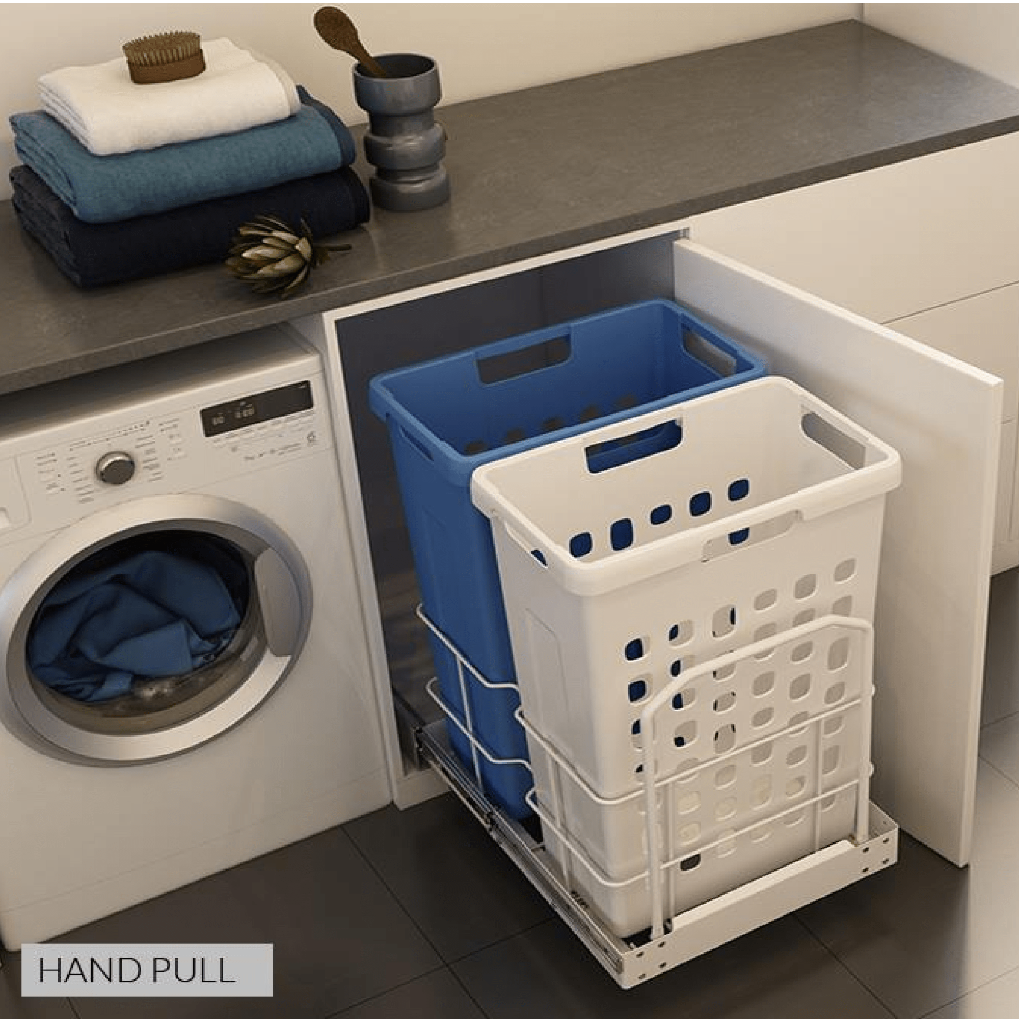 W&B - Kia Ora 70L (2x35L) Double Tray Deck Laundry Basket - Laundry Basket - from our - Wilson & Bradley - supplier–available at Bathroom City Perth