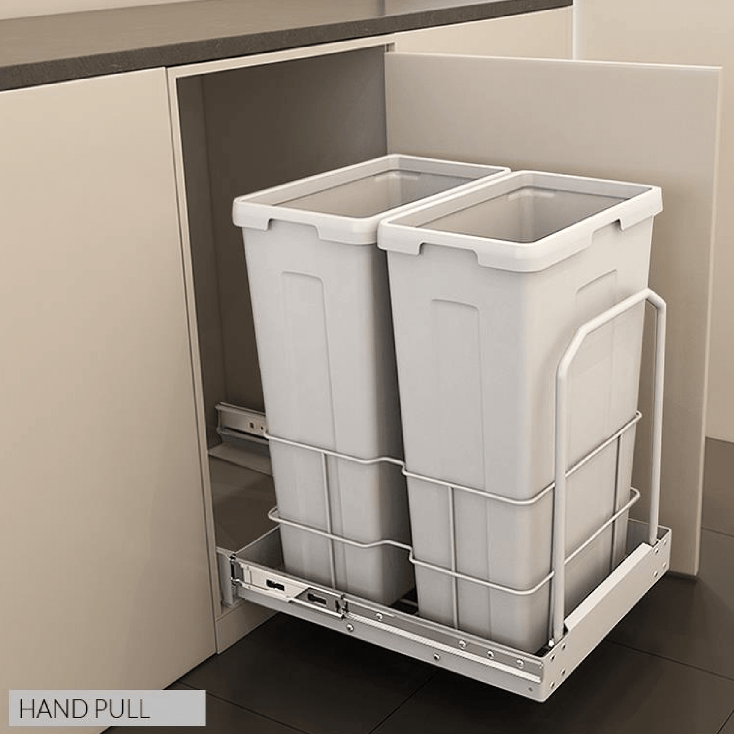 W&B - Kia Ora 70L (2x35L) Kitchen Bin White - Kitchen Bin - from our - Wilson & Bradley - supplier–available at Bathroom City Perth
