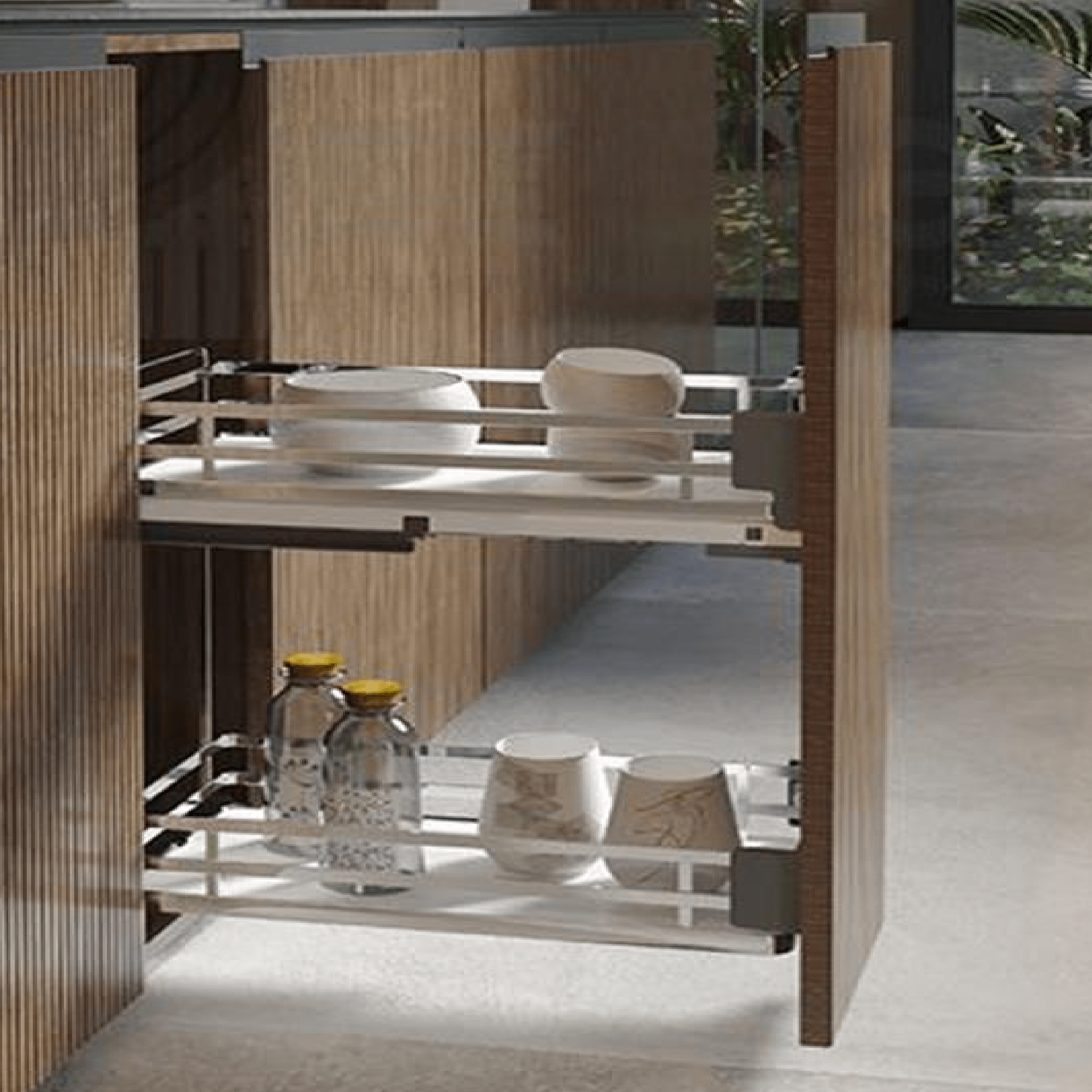 W&B - SIGE™ 300mm Bottom Mount Soft Close Bottle Rack - Kitchen Shelf - from our - Wilson & Bradley - supplier–available at Bathroom City Perth
